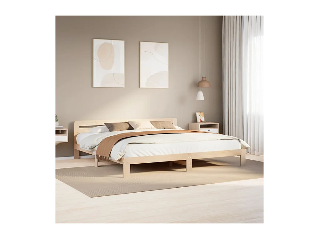 Cadre de lit sans matelas 180x200 cm bois massif de pin