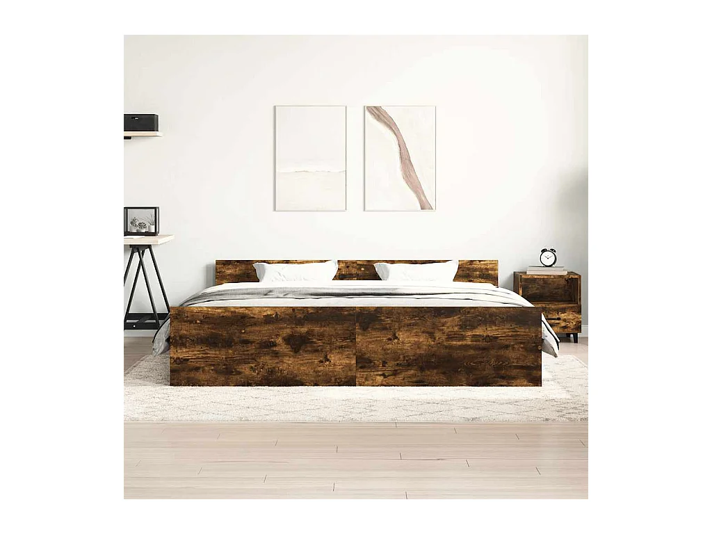 Bedframe zonder matras gerookt eiken 180x200 cm