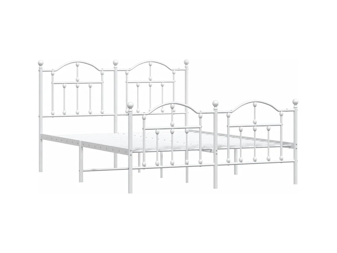 Metalen bedframe zonder matras en voeteneinde wit 140x200 cm