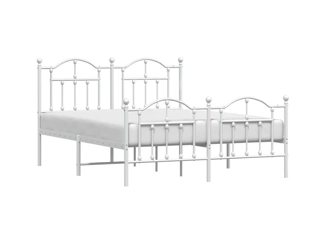 Metalen bedframe zonder matras en voeteneinde wit 140x200 cm