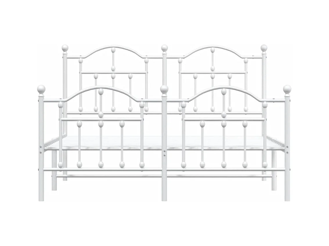 Metalen bedframe zonder matras en voeteneinde wit 140x200 cm