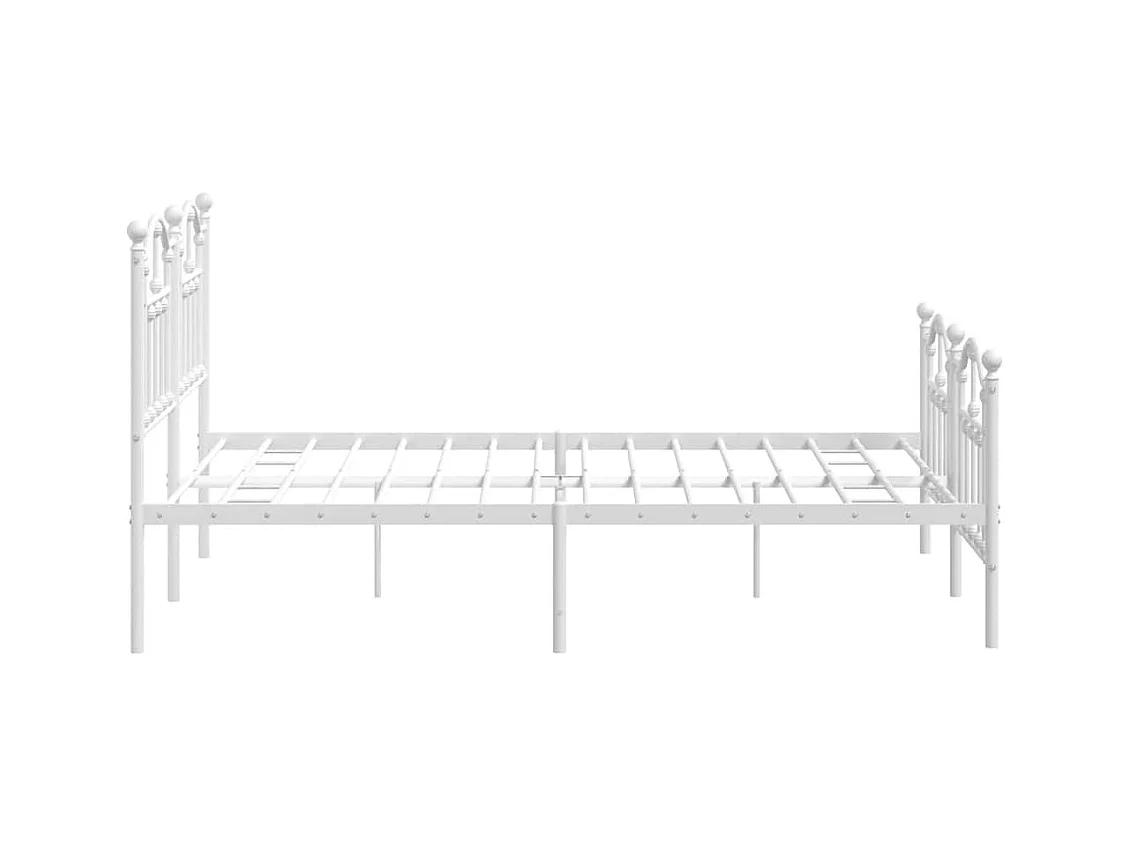 Metalen bedframe zonder matras en voeteneinde wit 140x200 cm