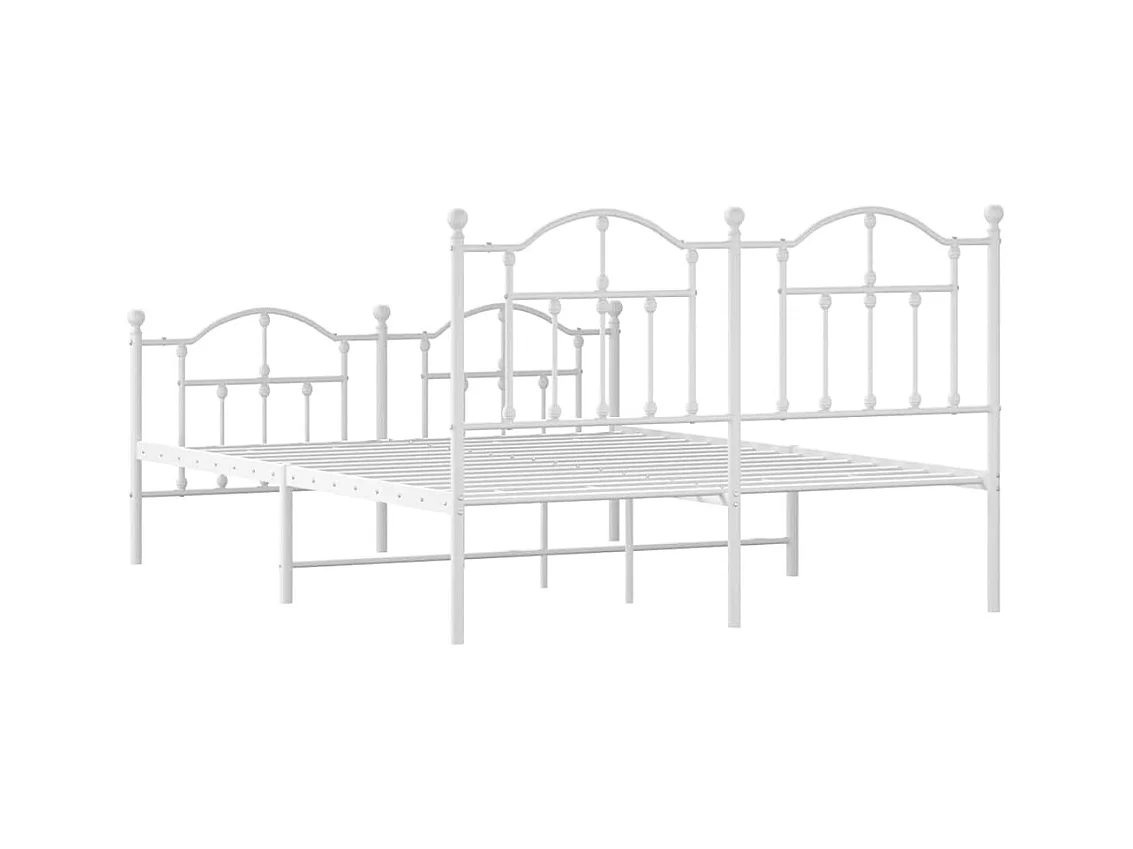 Metalen bedframe zonder matras en voeteneinde wit 140x200 cm