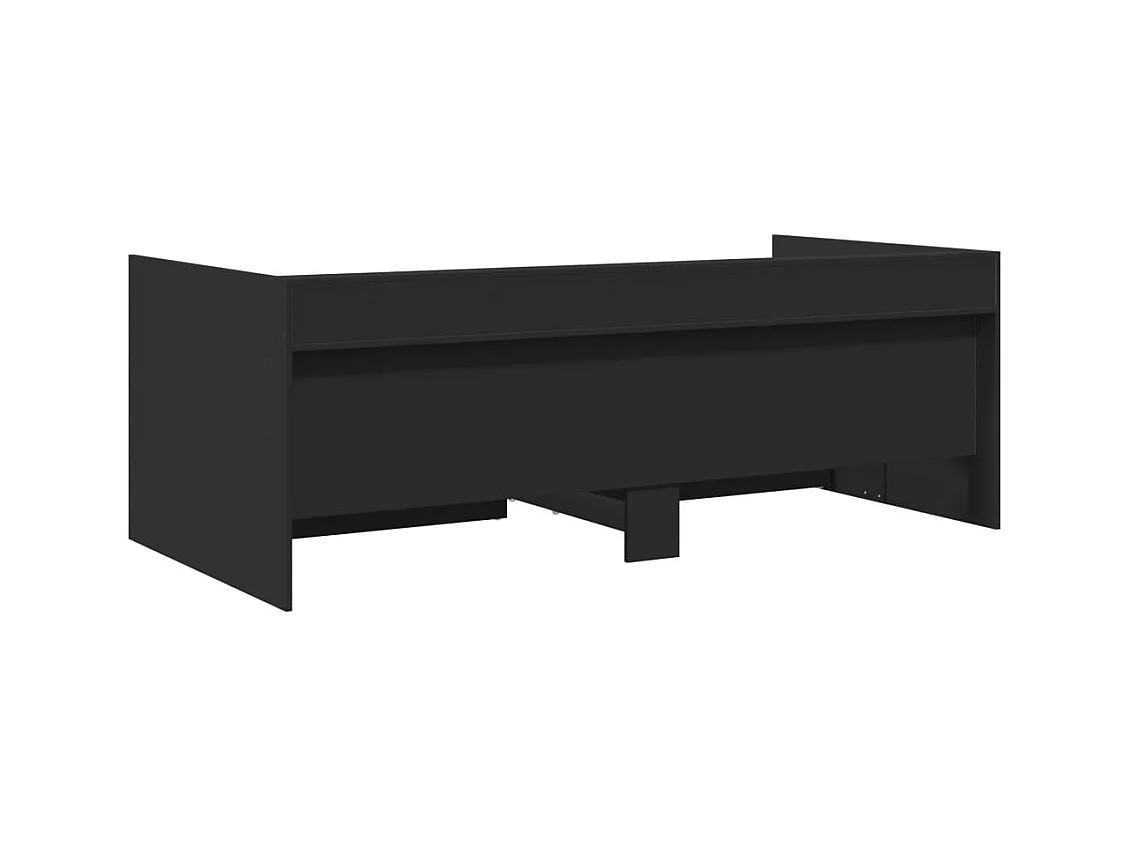 Lit de jour avec tiroirs sans matelas noir 100x200 cm