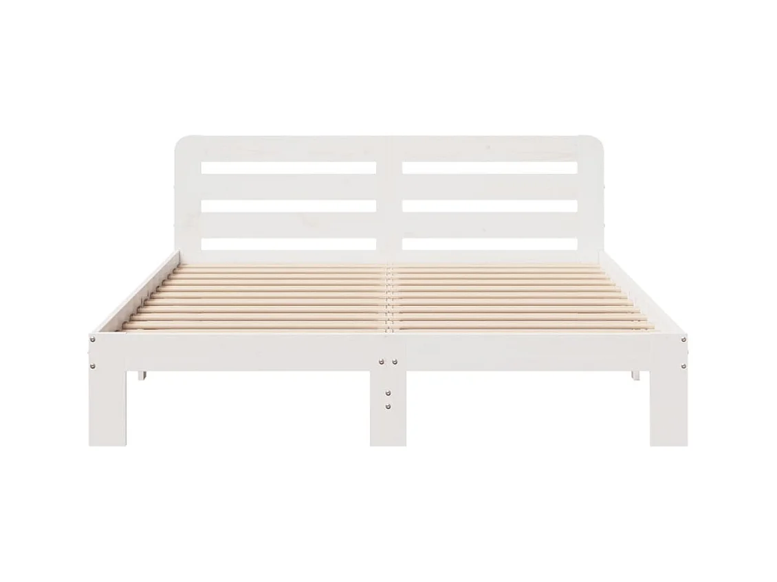 Struttura letto senza materasso bianco 140x200 cm in legno massello di pino
