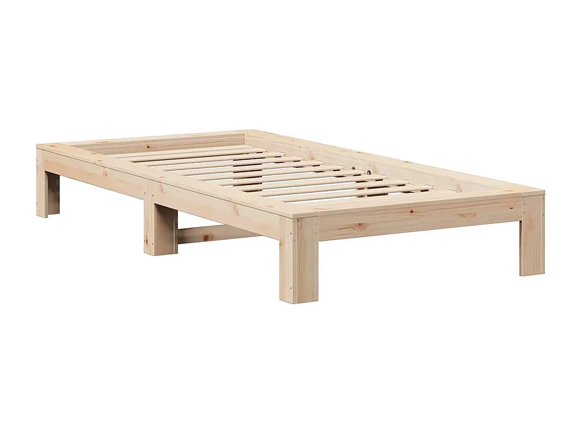 Struttura letto senza materasso 100x200 cm in legno massello di pino
