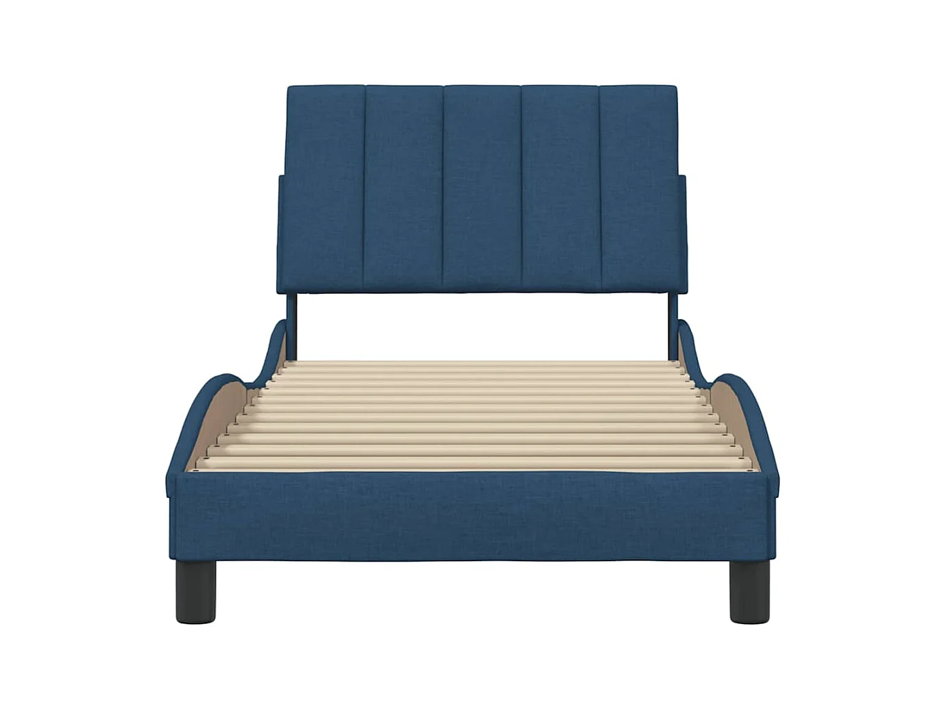 Estructura de cama sin colchón tela azul 90x200 cm