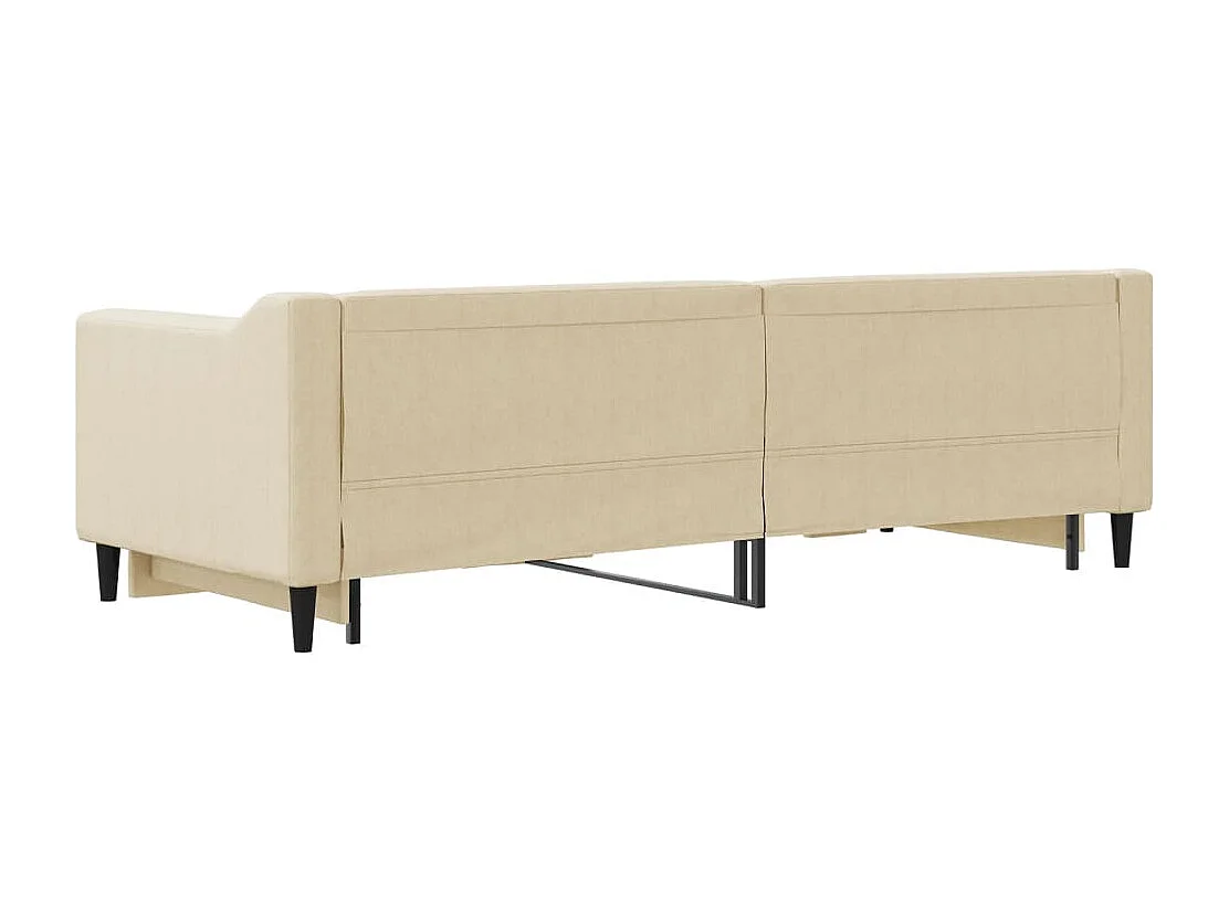 Lit de jour avec gigogne sans matelas crème 80x200 cm