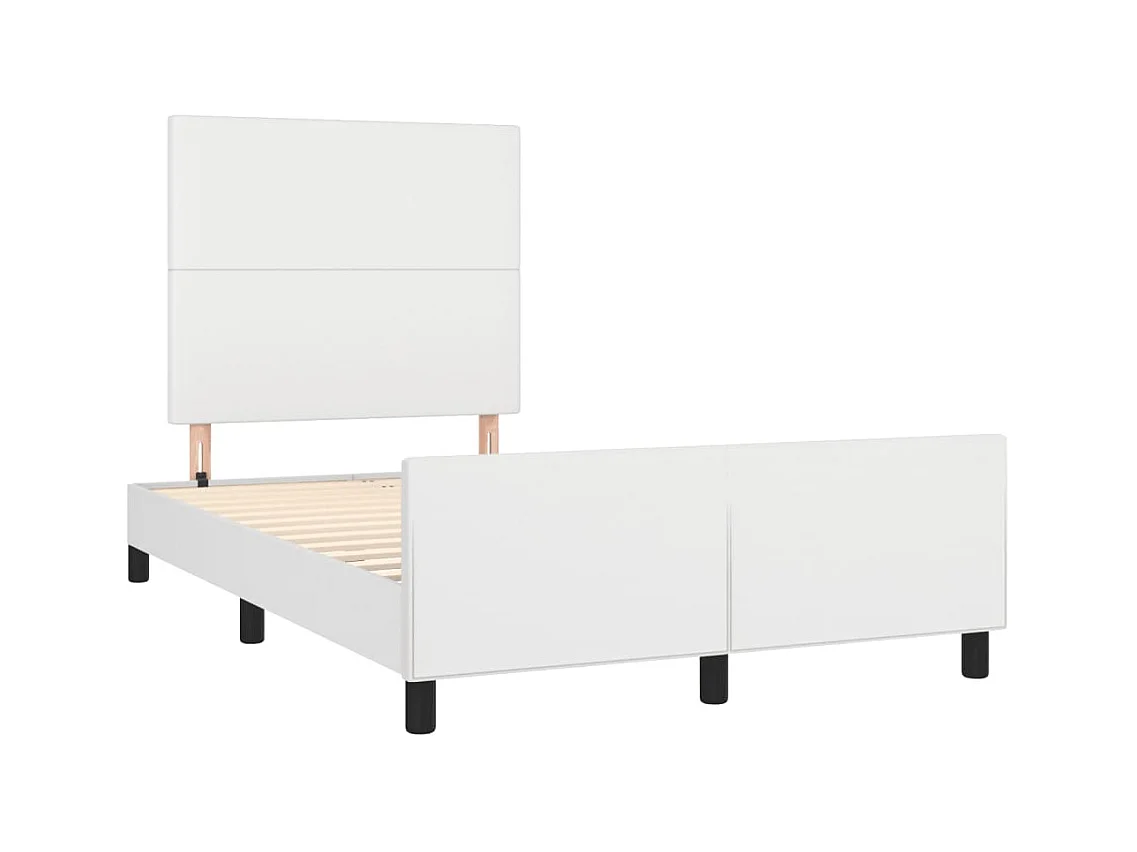 Estructura de cama sin colchón blanca 120x190 cm símil piel