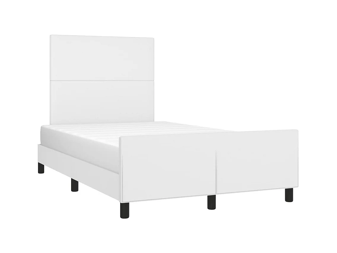 Estructura de cama sin colchón blanca 120x190 cm símil piel