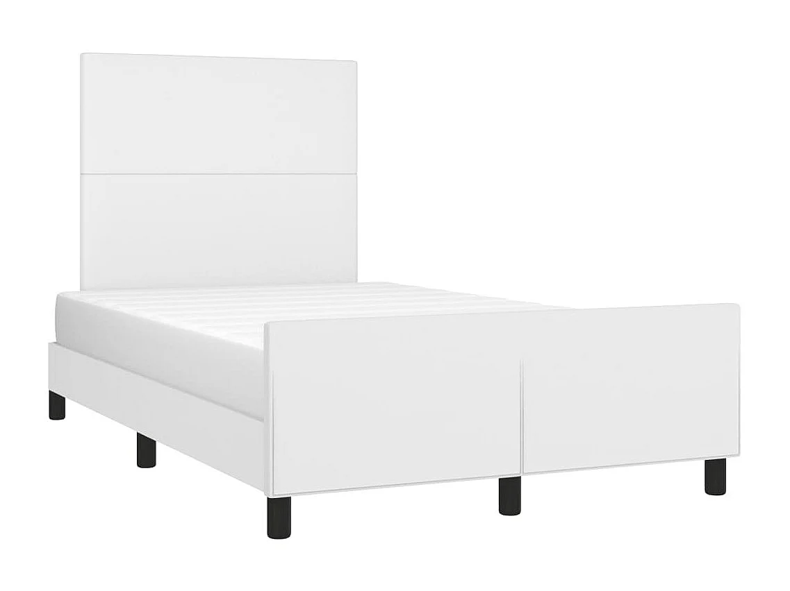 Estructura de cama sin colchón blanca 120x190 cm símil piel