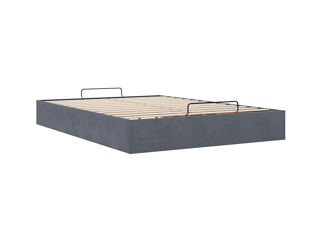 Ottomaanse bedframe zonder matras donkergrijs 140x200 cm fluweel