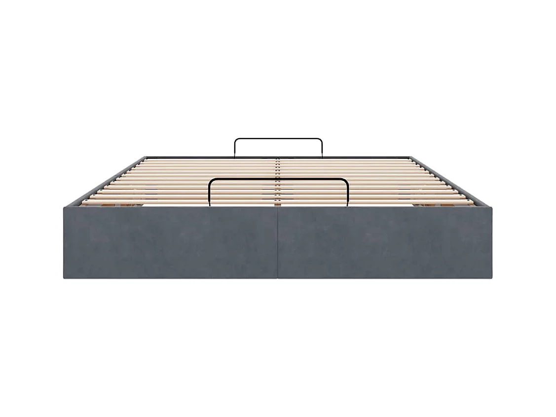 Ottomaanse bedframe zonder matras donkergrijs 140x200 cm fluweel