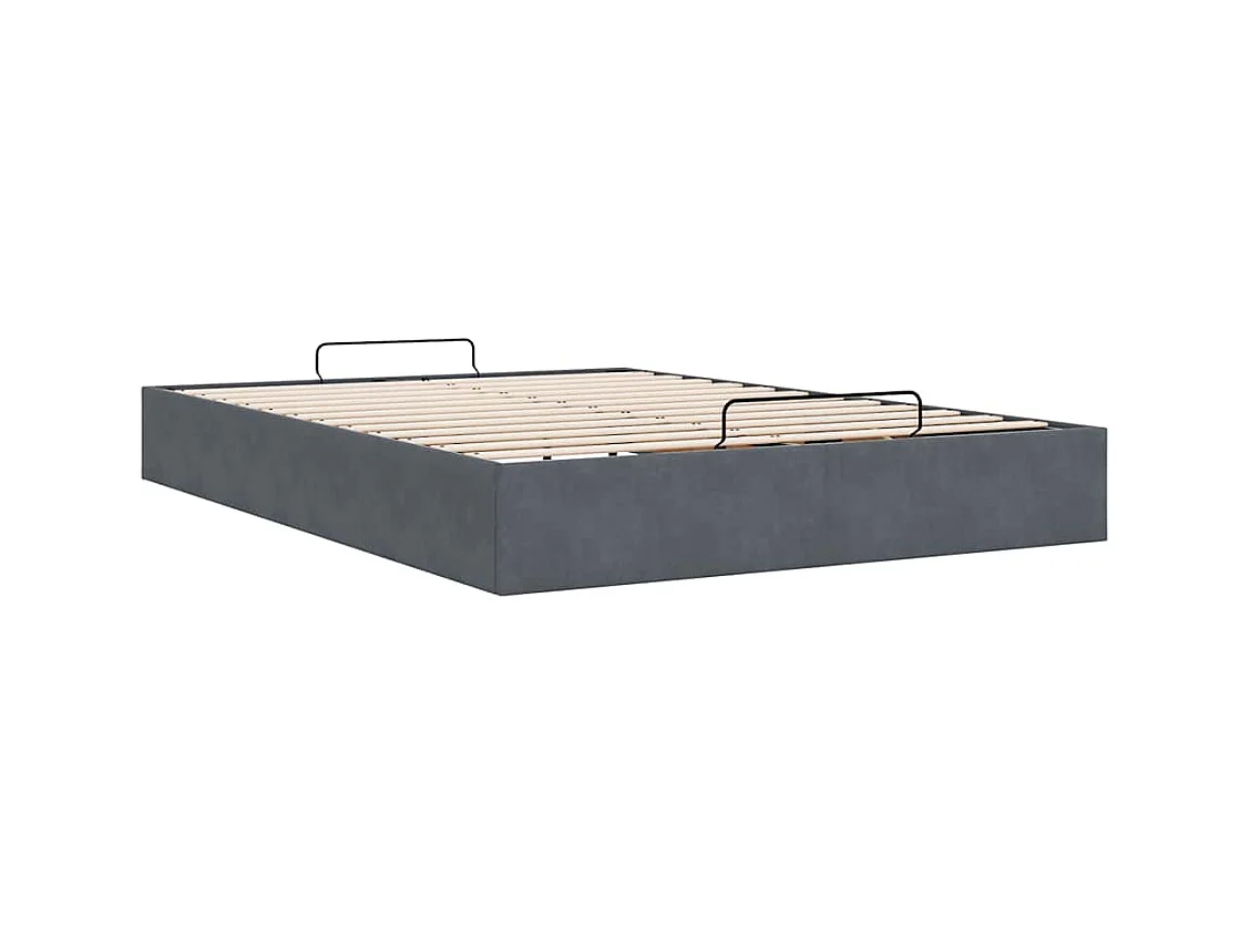 Ottomaanse bedframe zonder matras donkergrijs 140x200 cm fluweel