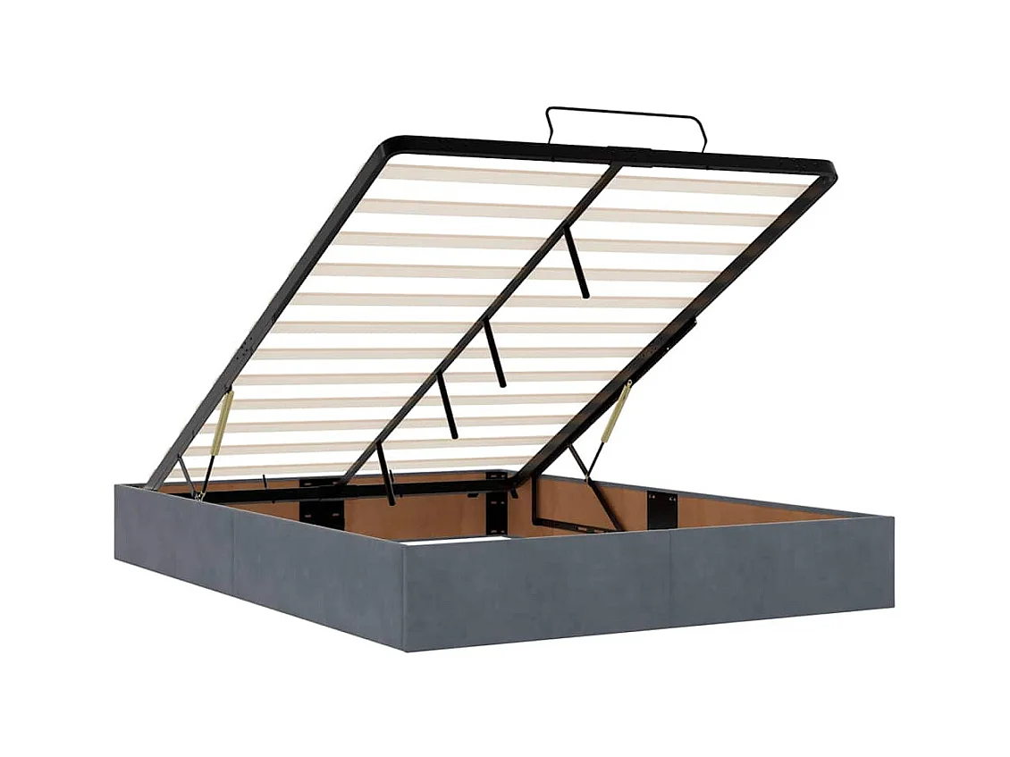 Ottomaanse bedframe zonder matras donkergrijs 140x200 cm fluweel