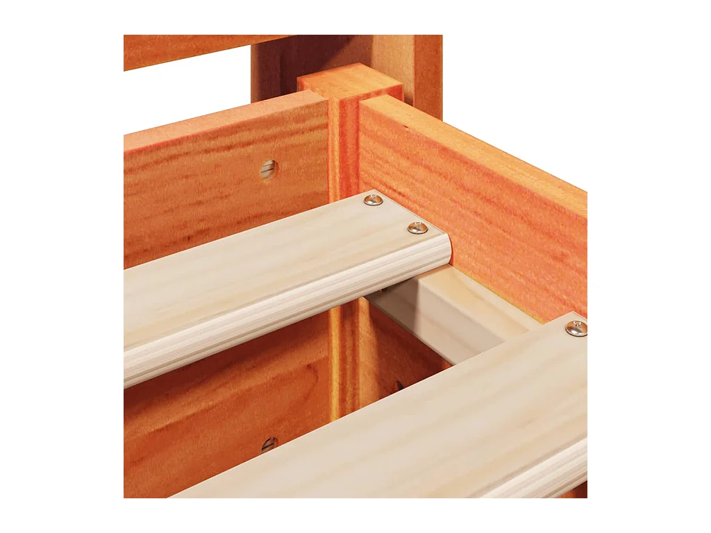 Bedframe zonder matras bruin gewaxt 140x190cm massief grenenhout