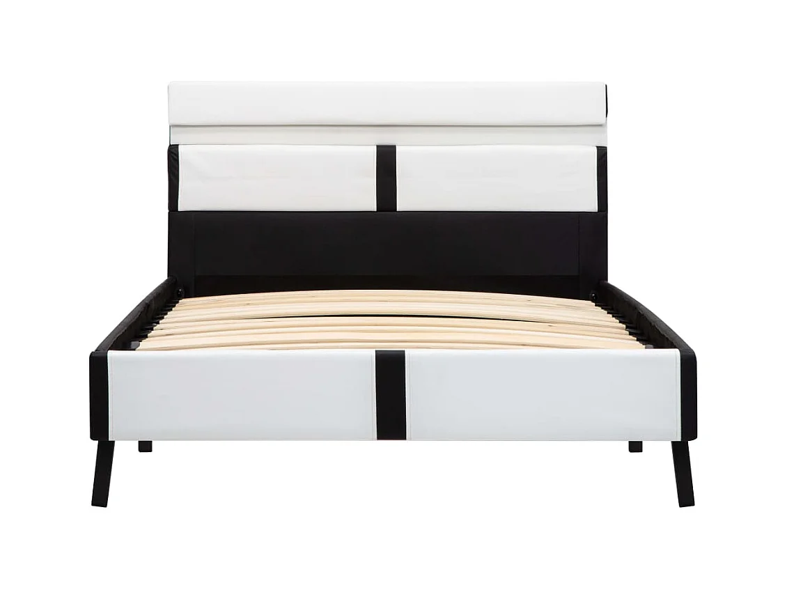 Bedframe met LED zonder matras wit en zwart 90x200 cm
