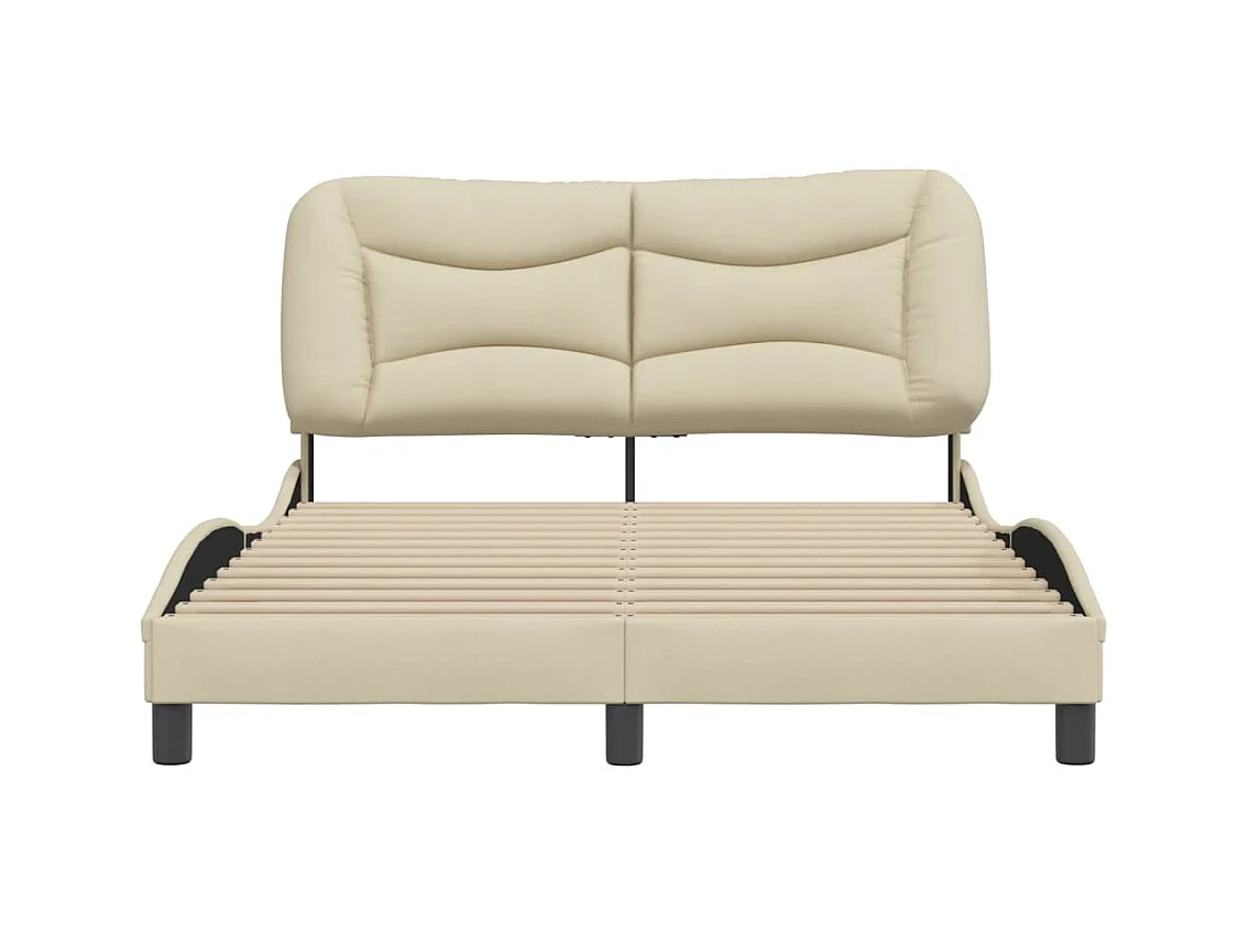 Bettgestell ohne Matratze creme 140x190 cm Stoff