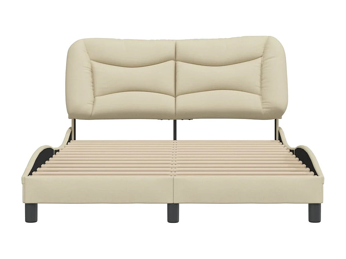 Bedframe zonder matras crème 140x190 cm stof