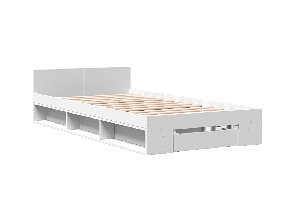 Struttura letto con cassetto senza materasso bianco 90x190 cm