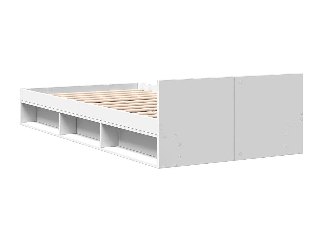 Cadre de lit avec tiroir sans matelas blanc 90x190 cm