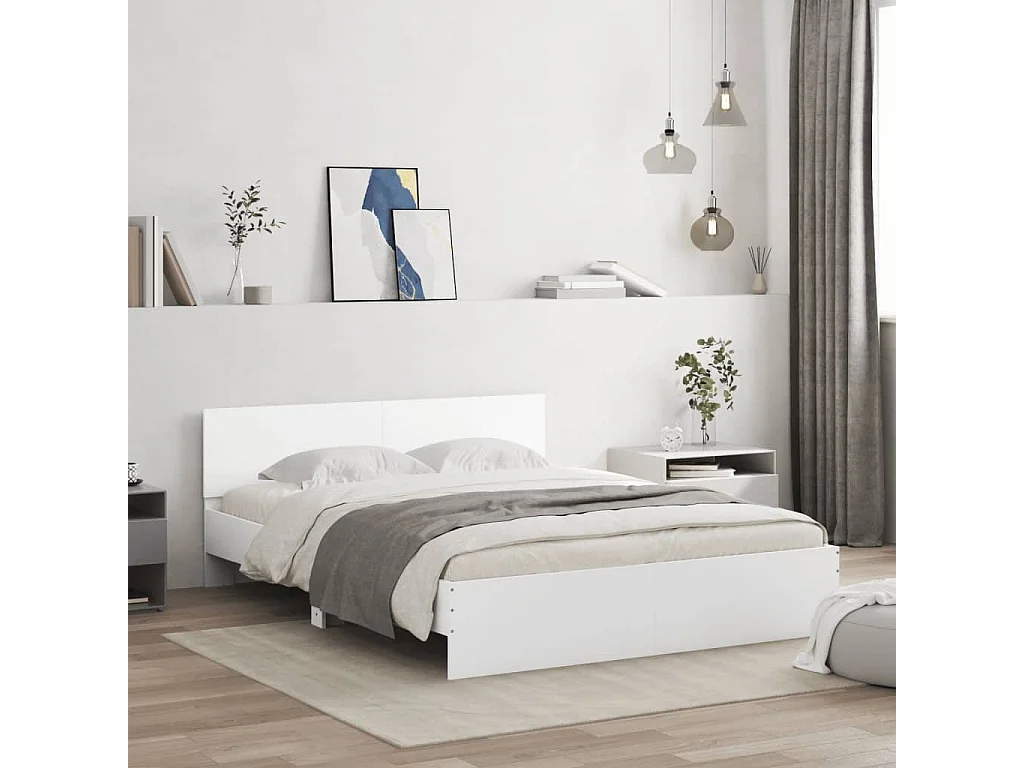Estructura de cama sin colchón blanco 140x190 cm