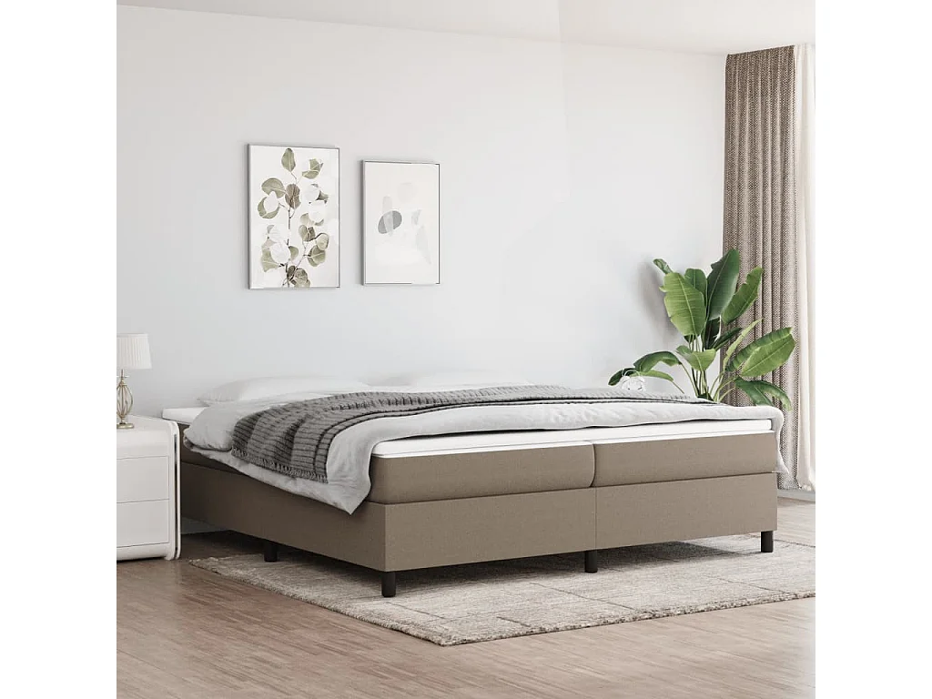Cadre de lit sans matelas taupe 200x200 cm tissu