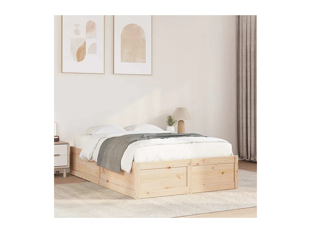 Estructura de cama sin colchón 120x190 cm madera maciza de pino