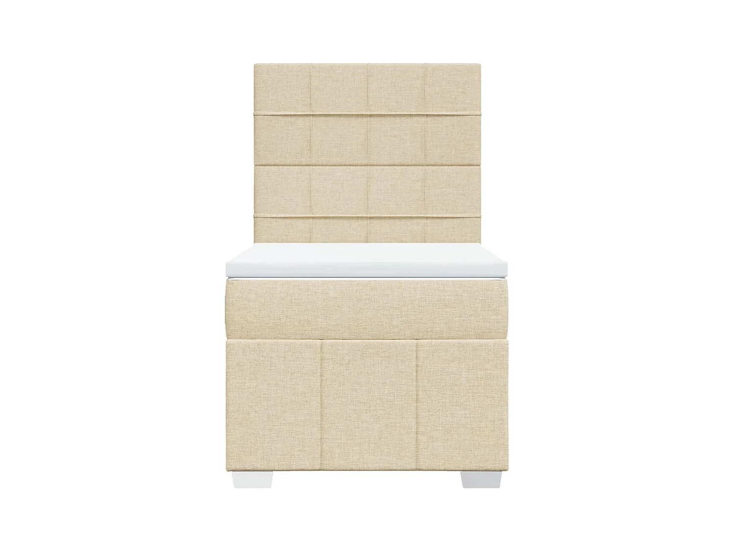 Lattenbodem met matras Crème 90x200 cm Stof