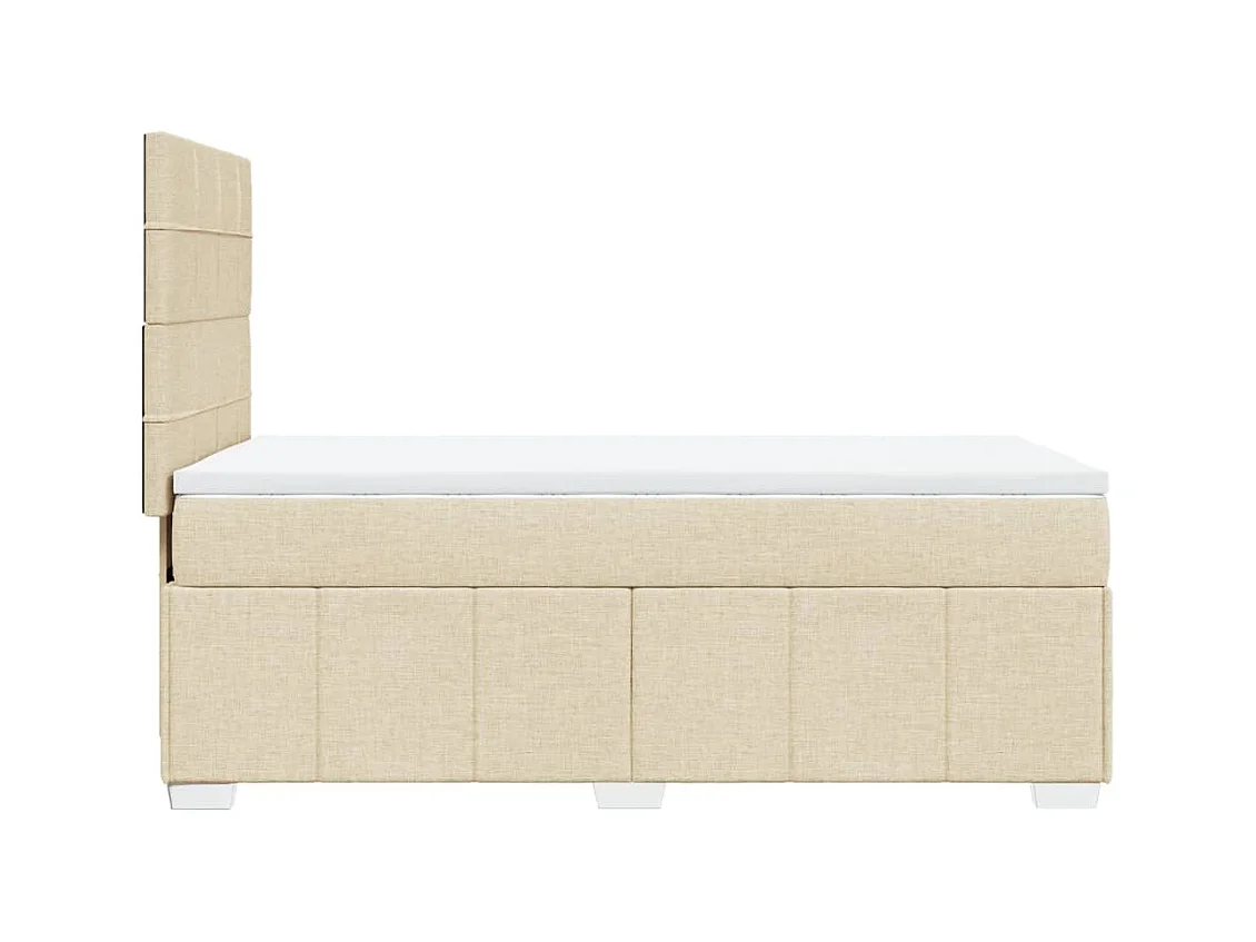 Lattenbodem met matras Crème 90x200 cm Stof