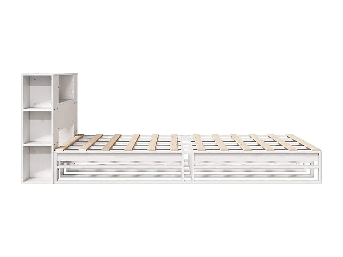 Wit boekenkastbed zonder matras 150x200 cm massief hout