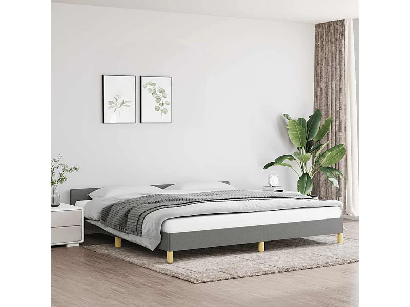 Bedframe zonder matras donkergrijs 200x200 cm stof