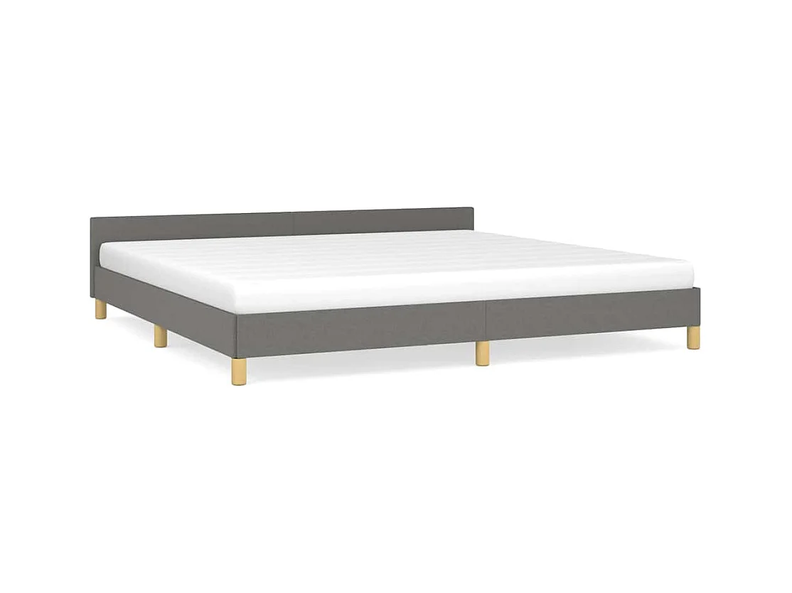 Struttura letto senza materasso tessuto grigio scuro 200x200 cm