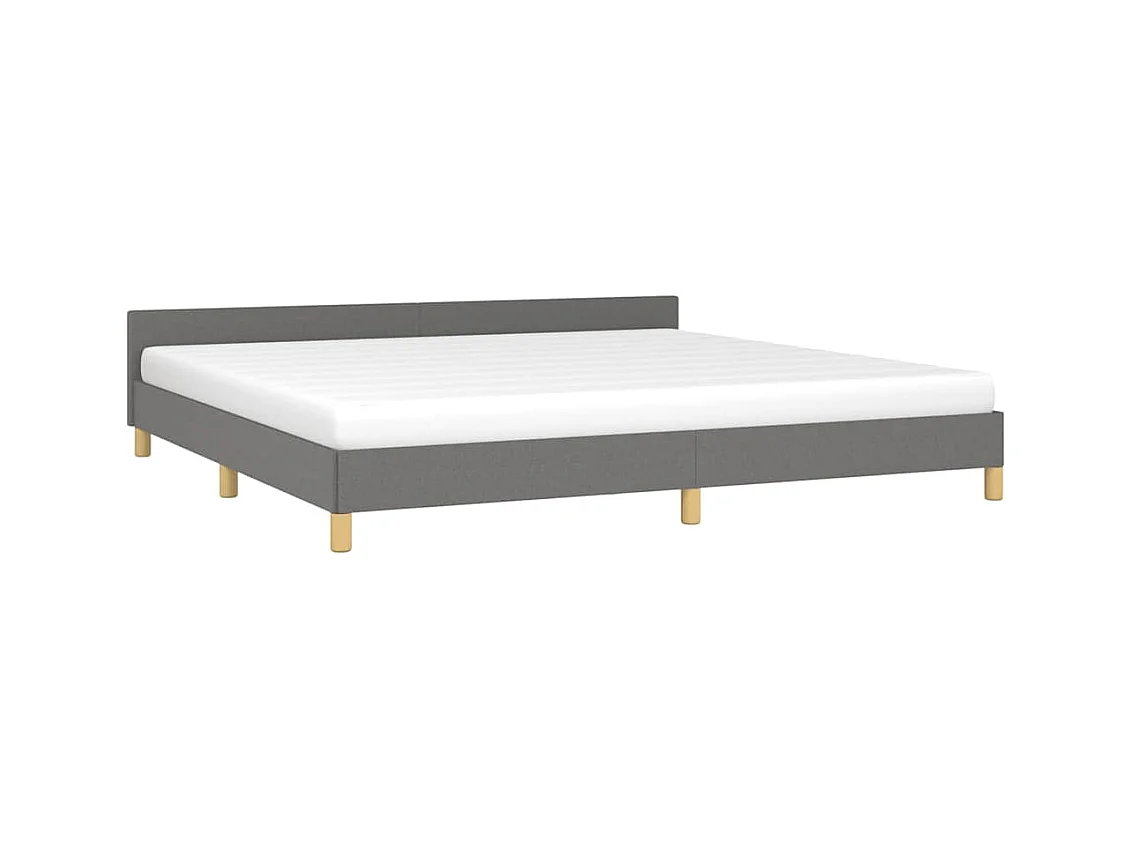 Struttura letto senza materasso tessuto grigio scuro 200x200 cm
