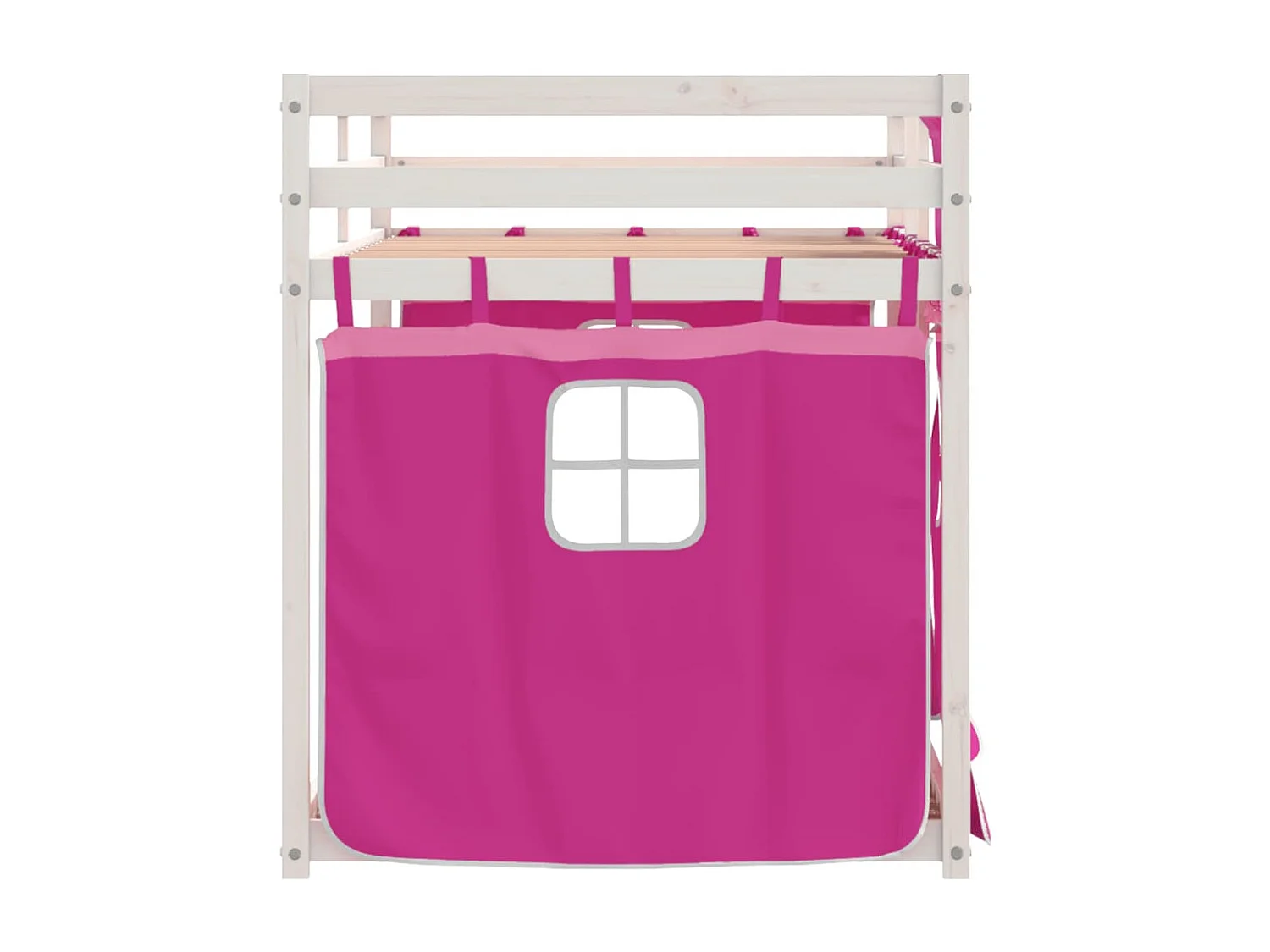 Letto a castello senza materasso rosa 75x190 cm in legno massello di pino