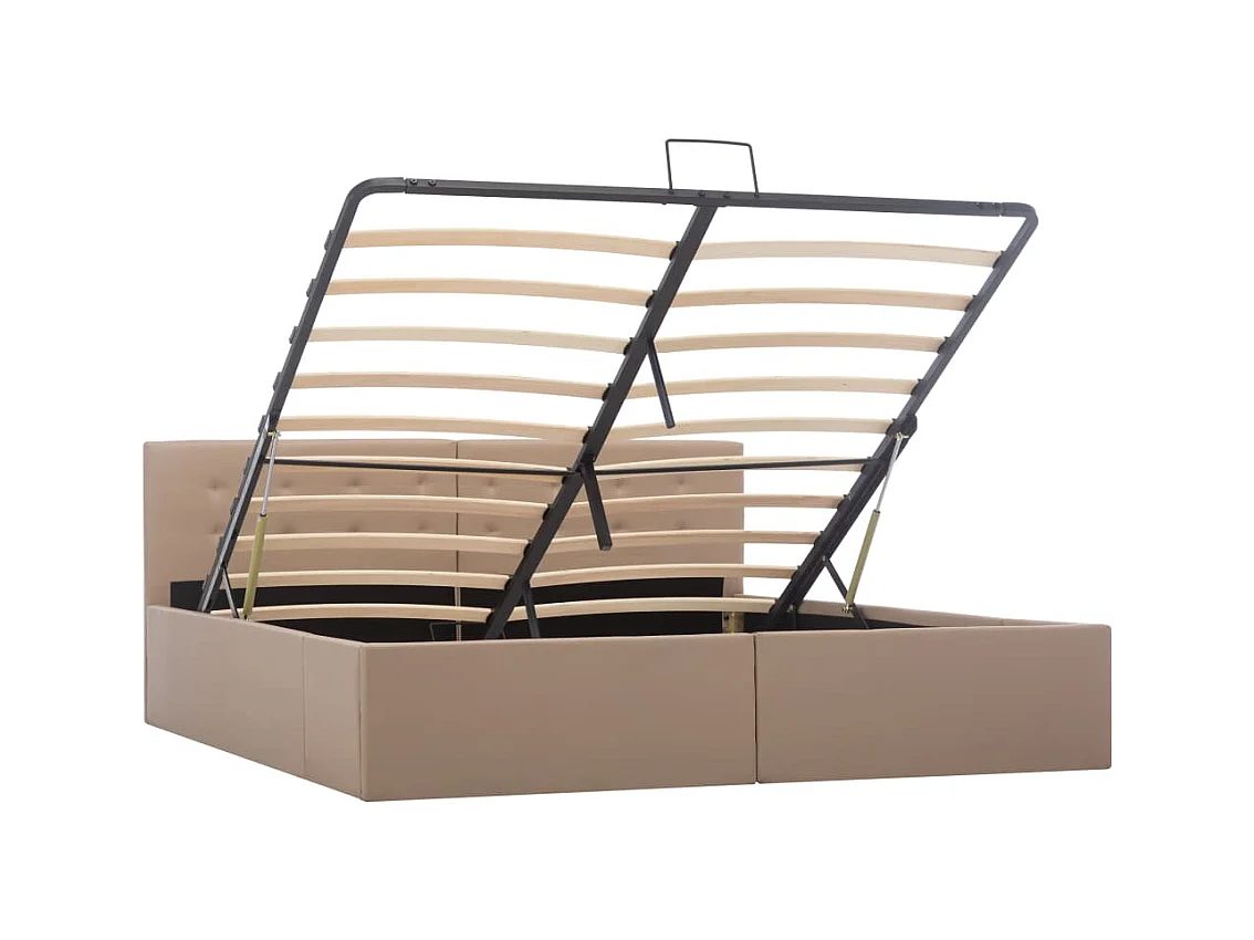 Bettgestell mit hydraulischem Stauraum Kunstleder 160x200 cm