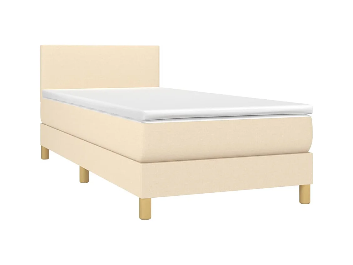 Lattenbodem met matras Crème 100x200 cm Stof