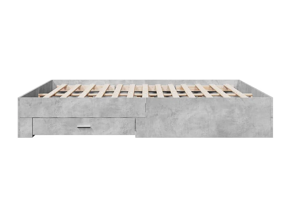 Estructura de cama con cajones sin colchón gris hormigón 180x200 cm