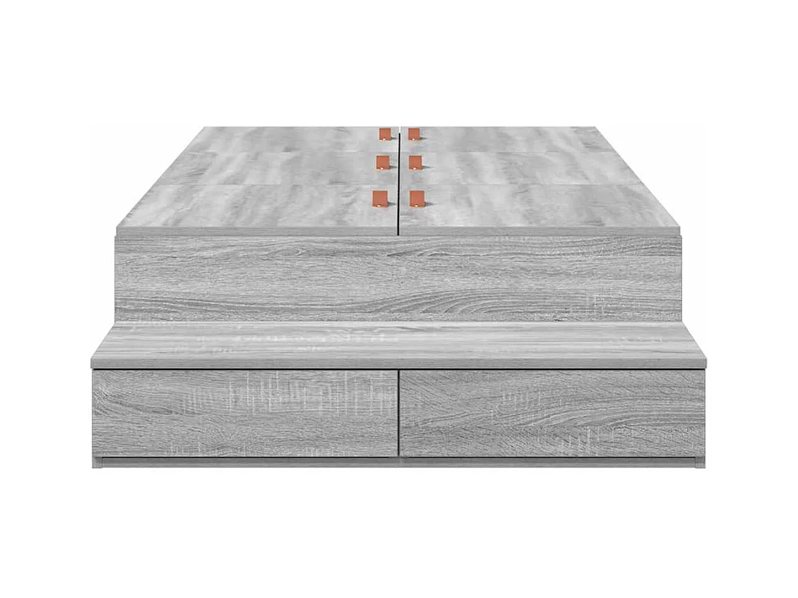 Struttura letto contenitore grigio Sonoma 236,5 x 90 x 31,5 cm