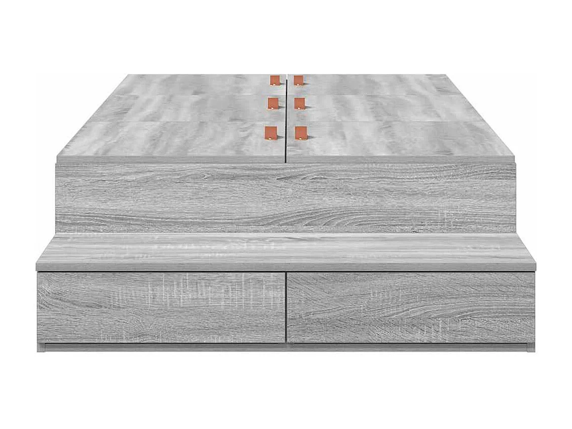Cadre de lit avec rangement Sonoma gris 236.5 x 90 x 31.5 cm