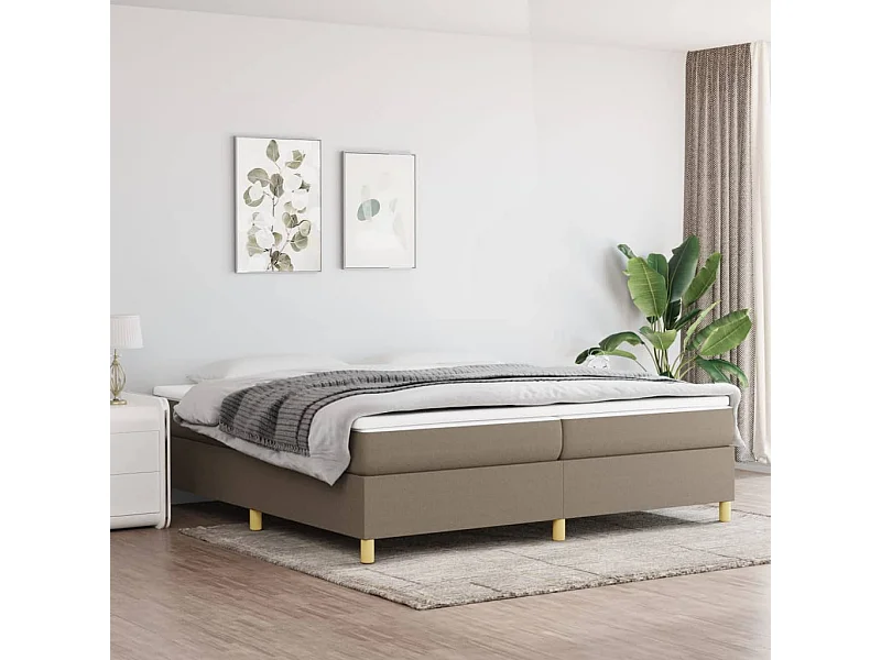 Estructura de cama sin colchón tela taupe 200x200 cm