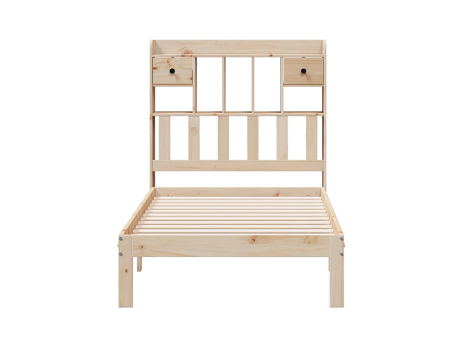 Lit bibliothèque sans matelas 90x200 cm bois de pin massif