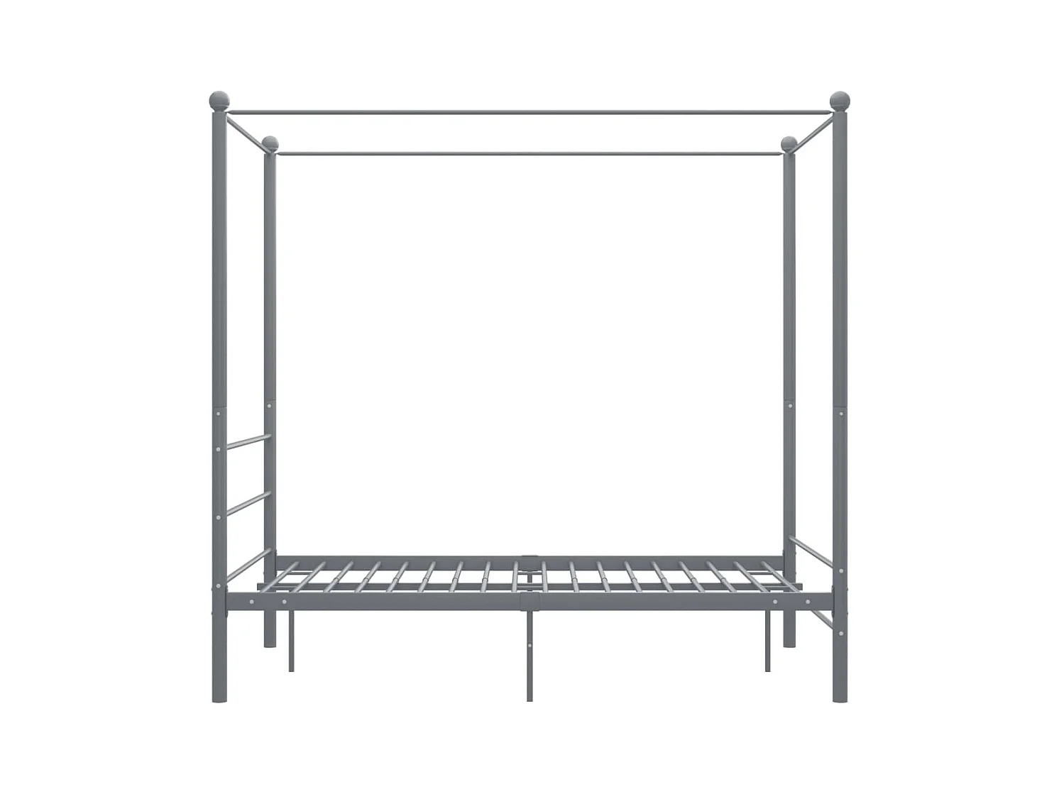 Cadre de lit à baldaquin sans matelas gris métal 120x200 cm
