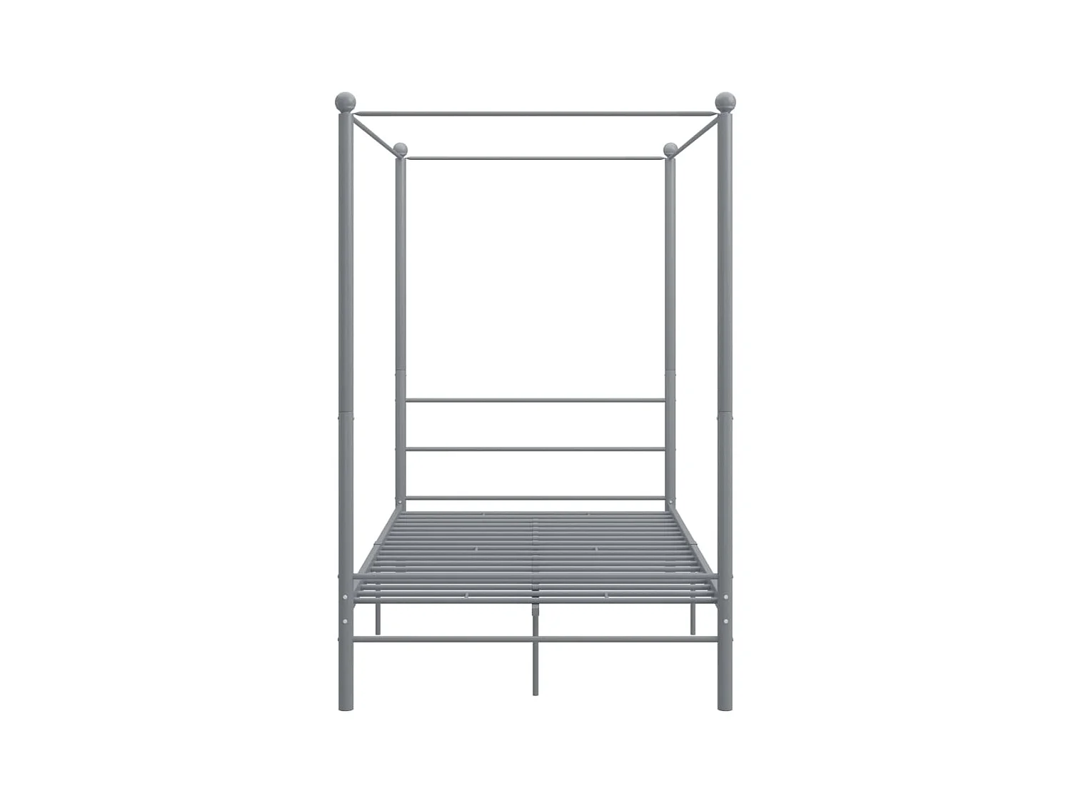 Cadre de lit à baldaquin sans matelas gris métal 120x200 cm
