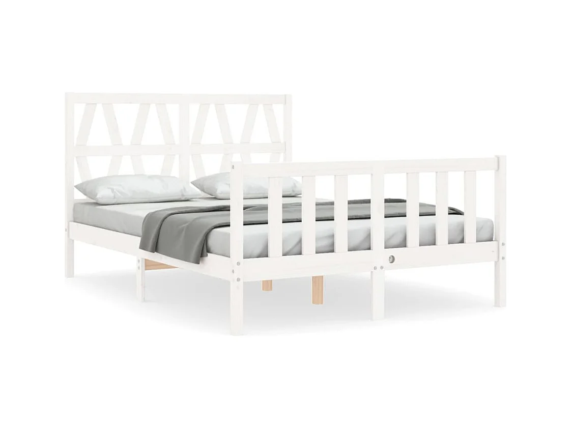 Bedframe zonder matras wit 120x200 cm massief grenenhout