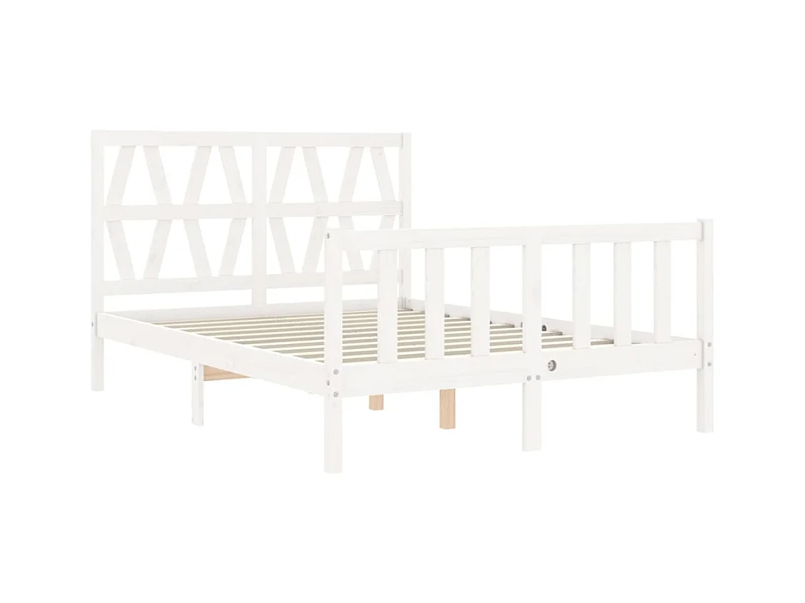 Bedframe zonder matras wit 120x200 cm massief grenenhout