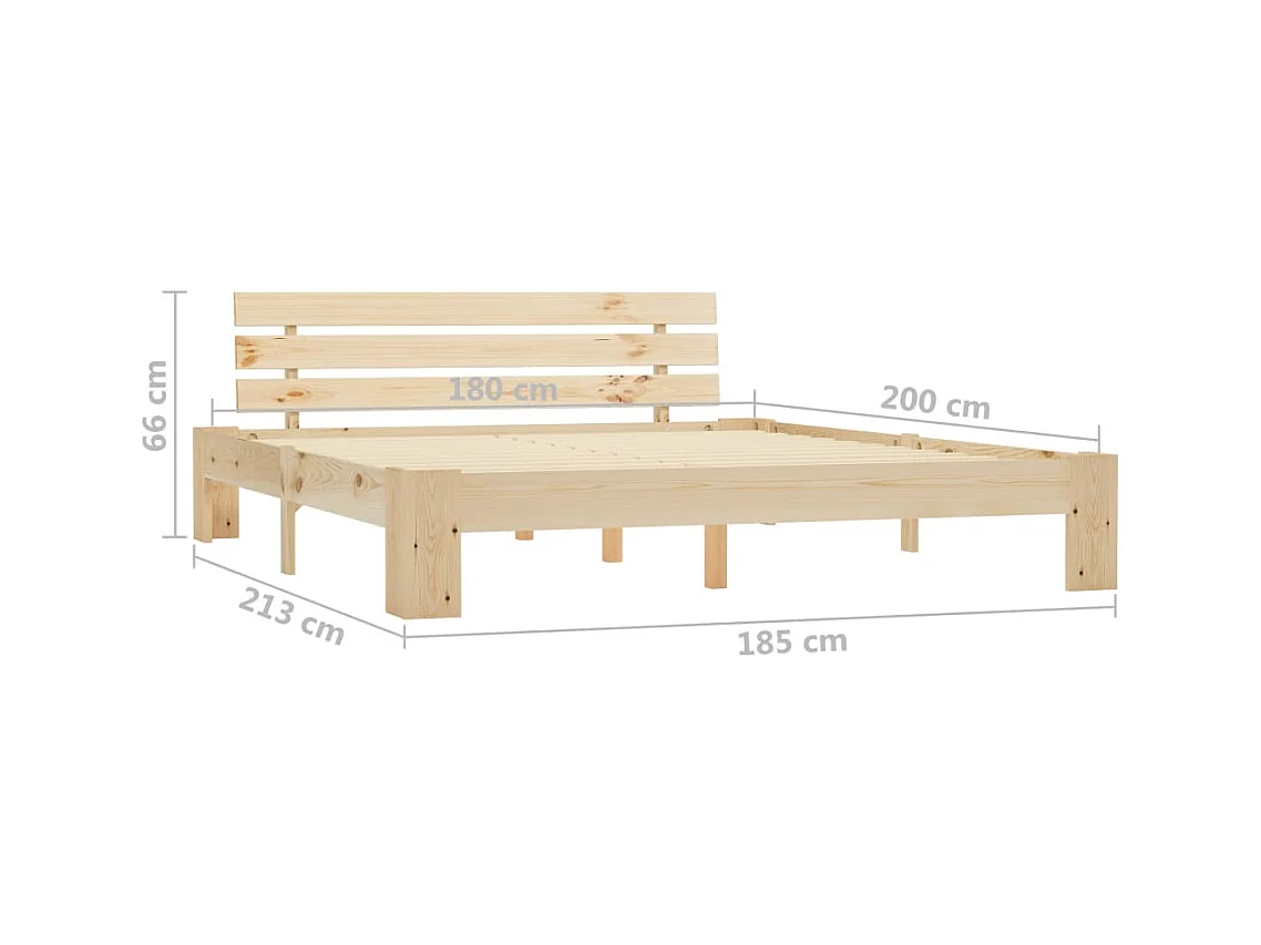 Estructura de cama sin colchón 180x200 cm madera maciza de pino