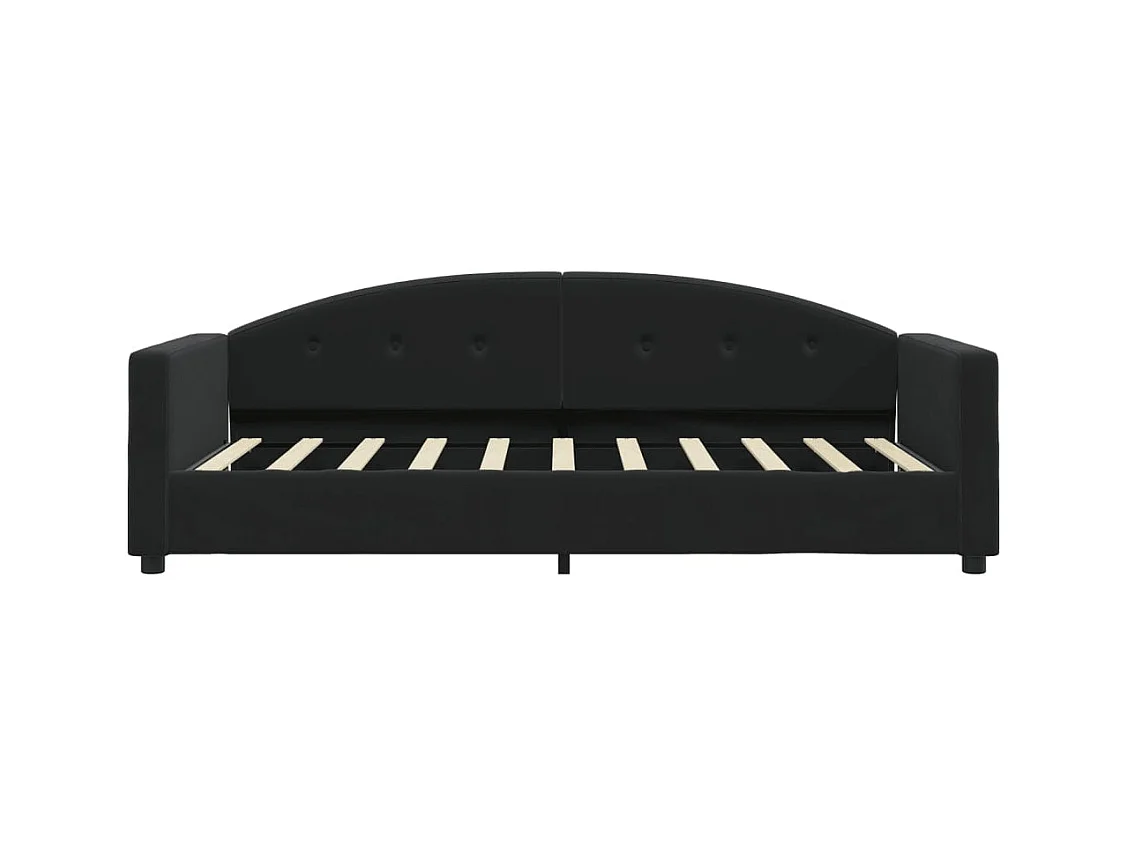 Cama de día con colchón de terciopelo negro 90x190 cm