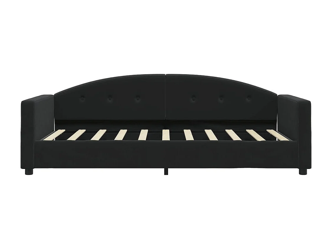 Lit de jour avec matelas noir 90x190 cm velours