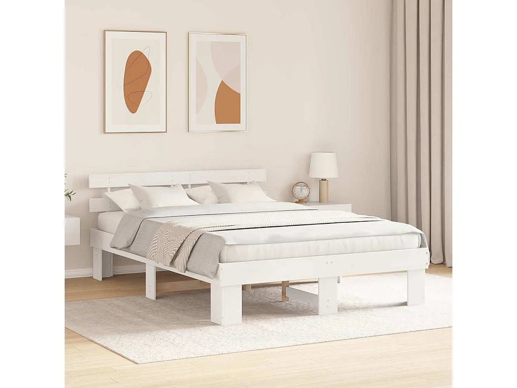 Struttura letto con testiera Bianco 160 x 200 cm
